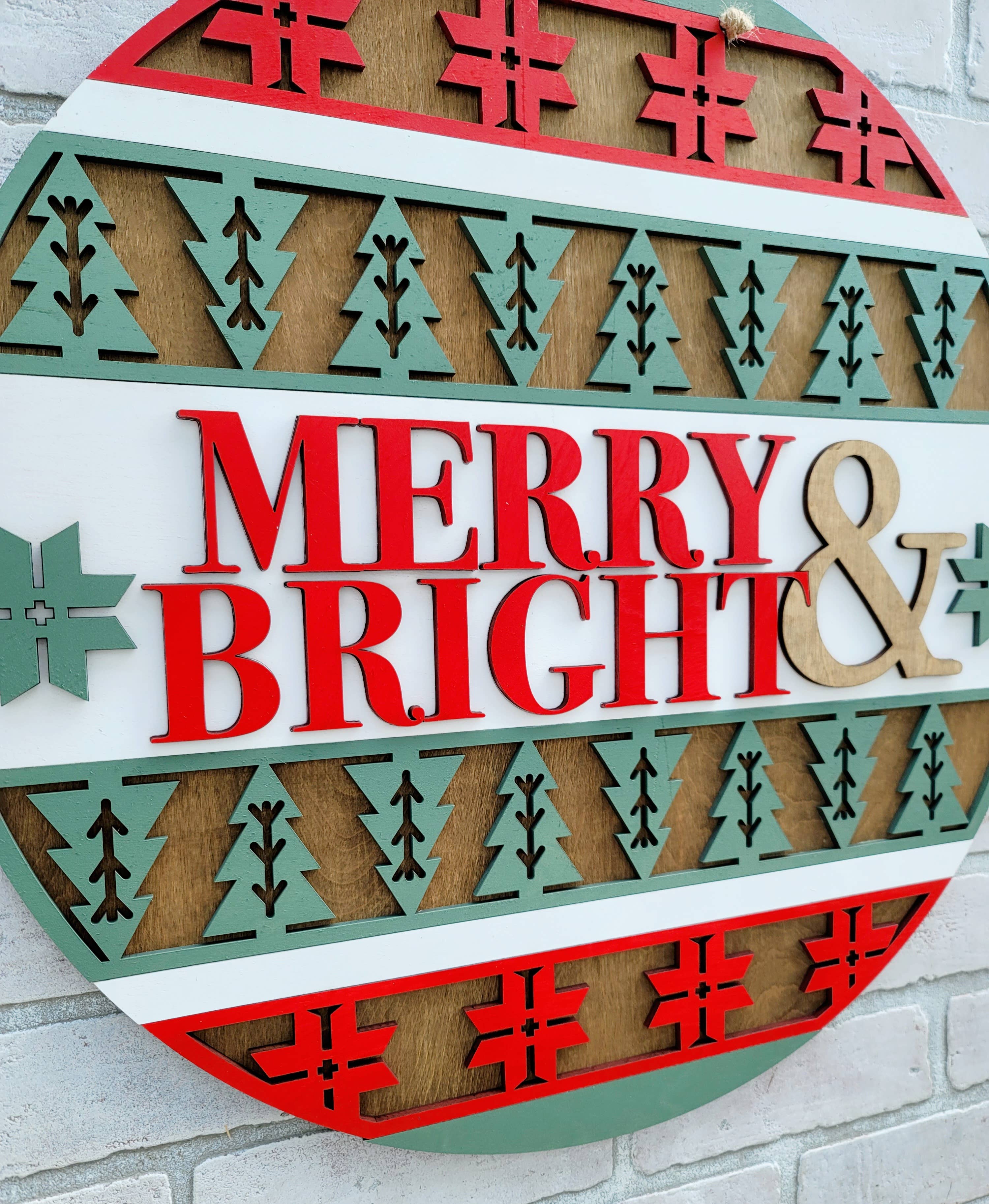 Teal Moon Creations - Vendita all'ingrosso Kit per lavoretti fai da te - Decorazione nordica per porta "Fai da te Merry & Bright"1