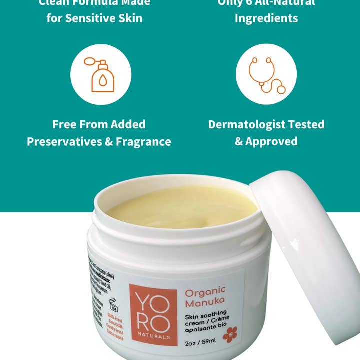 YoRo Naturals - Wholesale Healing Salve/Balm/Cream - Original Organic Manuka Skin Soothing Cream - Per Unit