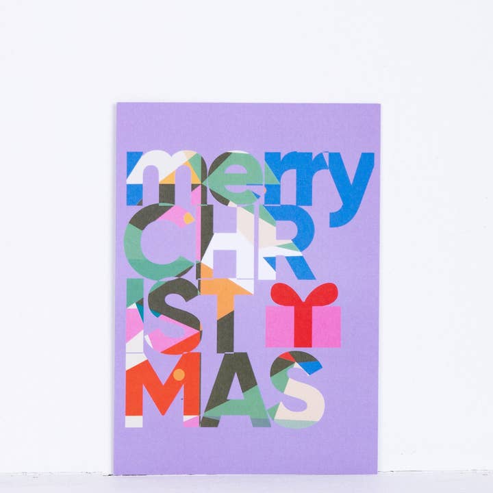 coopz Christmas card - Merry Christmas purple/ colorful for wholesale by coopz