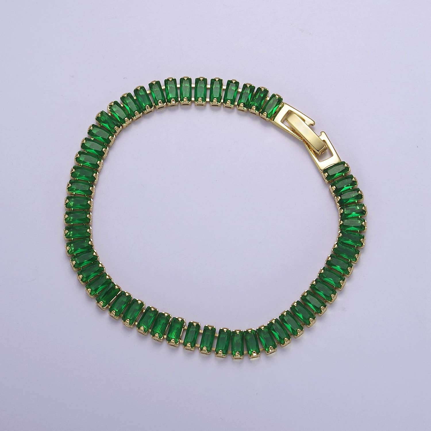 Aim Eternal - Wholesale Tennis Bracelet - Dainty Gold Baguette Tennis Bracelet Colorful CZ Stone9