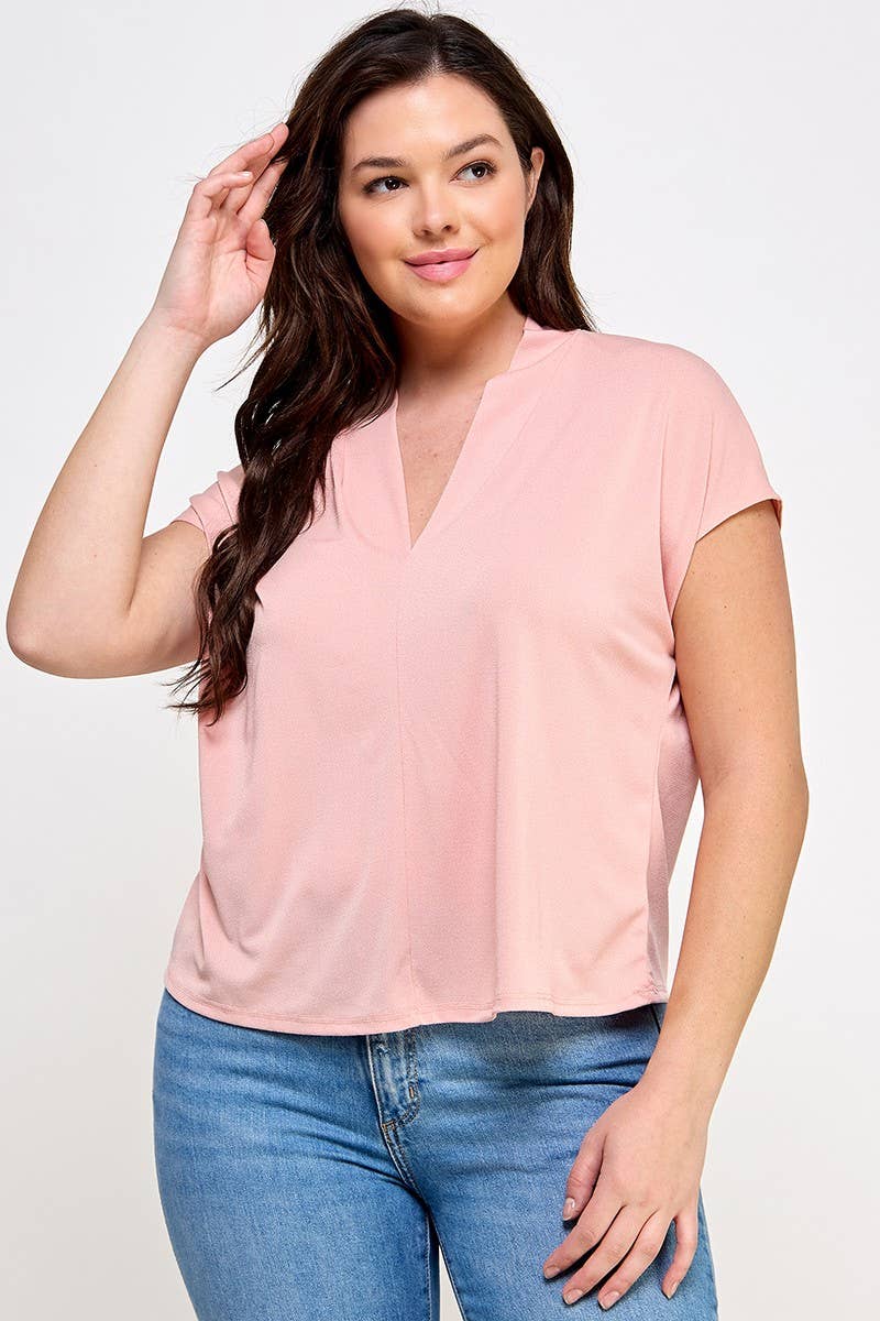 Haute Fox Plus Size & Contemporary - Wholesale Knit Top - Women's - Plus Size Dolman Knit Crepe Top JK18571-T6