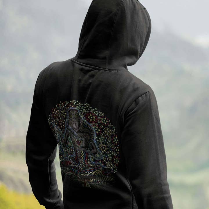 Song Weaving Specialfremstillet herre hættejakke med lynlås - sort for engroshandel hos symbolika