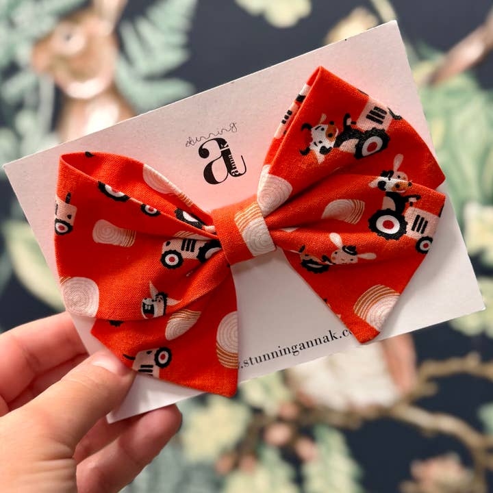 Laço de Cabelo da Época da Colheita | Laço do Agricultor Feliz | Laço de Animal de Quinta por atacado de Stunning Anna K.