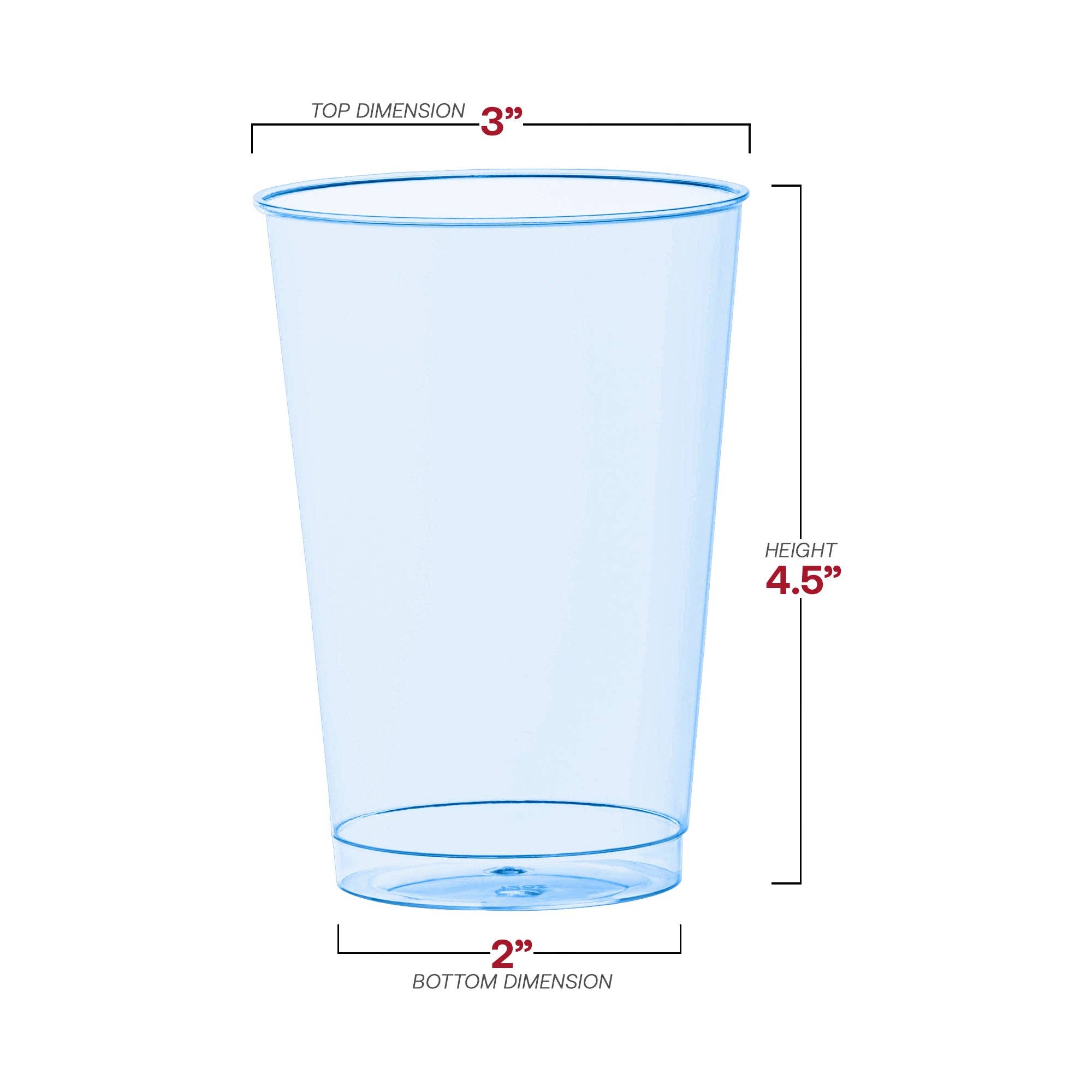 Smarty had a Party - Wholesale Disposable Cup - 12 oz. Clear Blue Disposable Plastic Party Cups - 20 pcs3