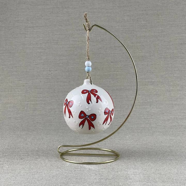 Pamoose - Wholesale Ornament - Handmade Turkish Christmas Ornament - Snow Pal & Ribbons