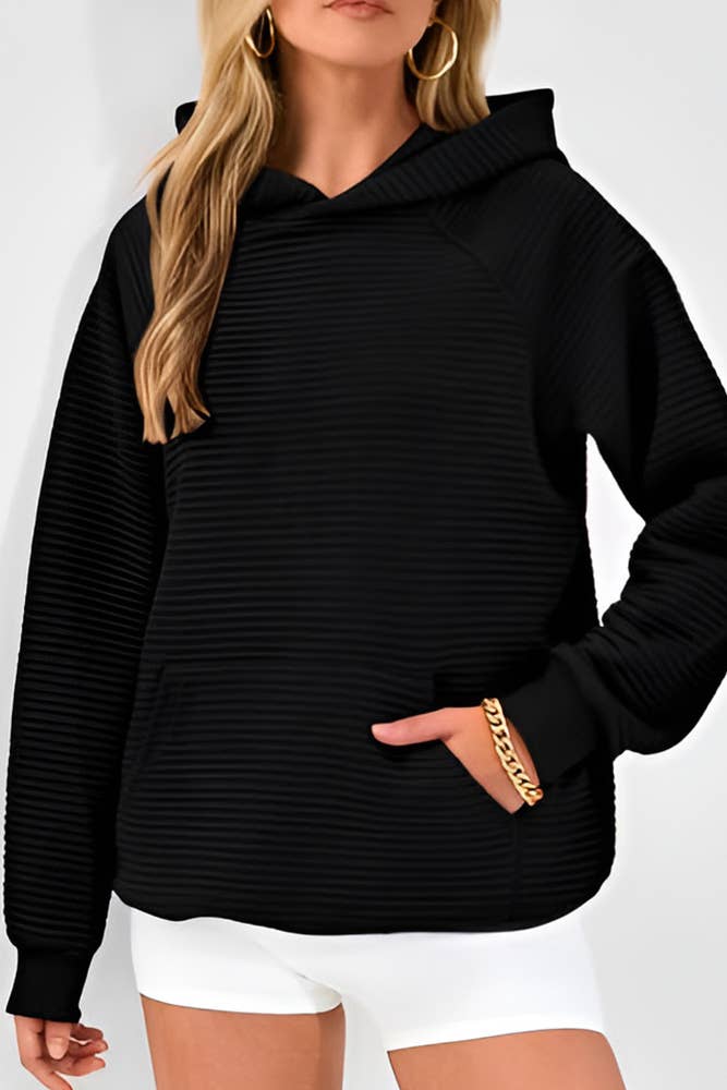 UNISHE - Wholesale Hoodie - Dames - Sweatshirt met capuchon en kangoeroezakken in effen kleur ZK21788