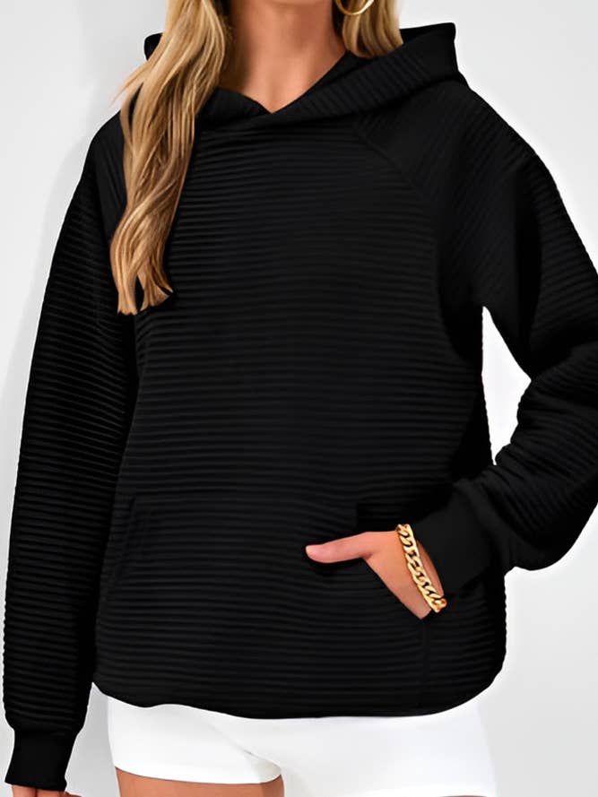 UNISHE - Wholesale Hoodie - Dames - Sweatshirt met capuchon en kangoeroezakken in effen kleur ZK21788