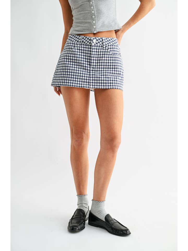 Just USA Jeans - Wholesale Skort - Women's - JT001 - NVY GNGHM - Denim Skort