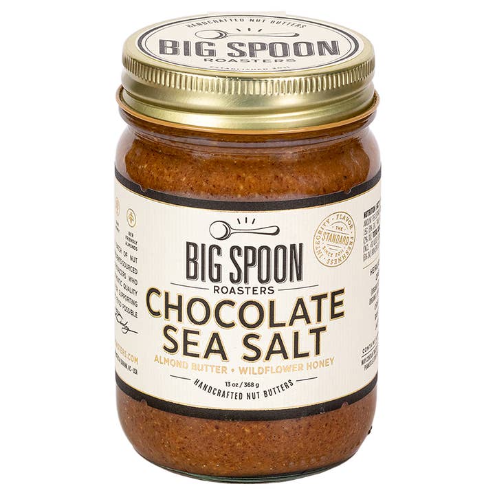 Chocolate Sea Salt Almond Butter for wholesale by Big Spoon Roasters