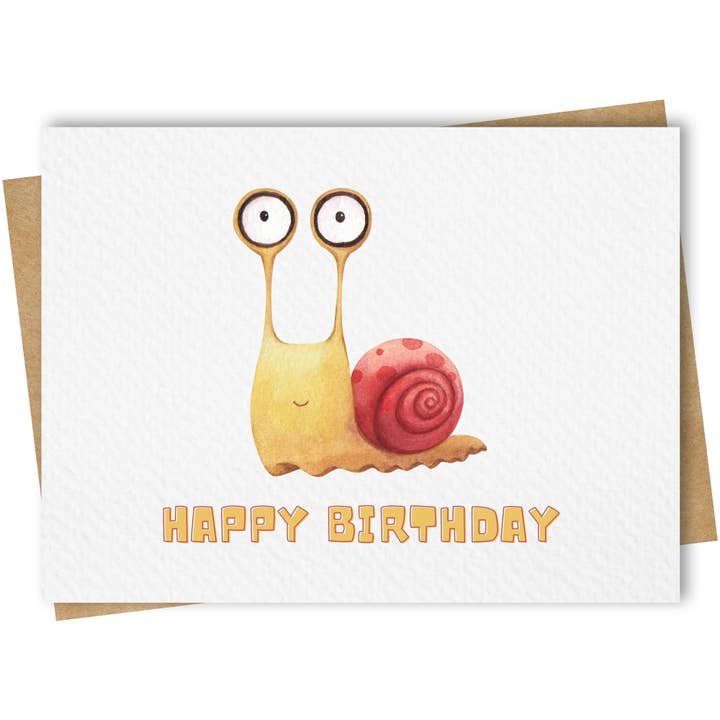 Paper Kuts - Wholesale Birthday Card - Happy Birthday Funny Snail Card Includes Kraft Envelope4