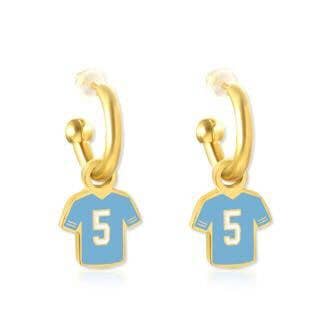 Kansas City #5 Jersey Huggie Hoop Earrings for wholesale by EB and Co.