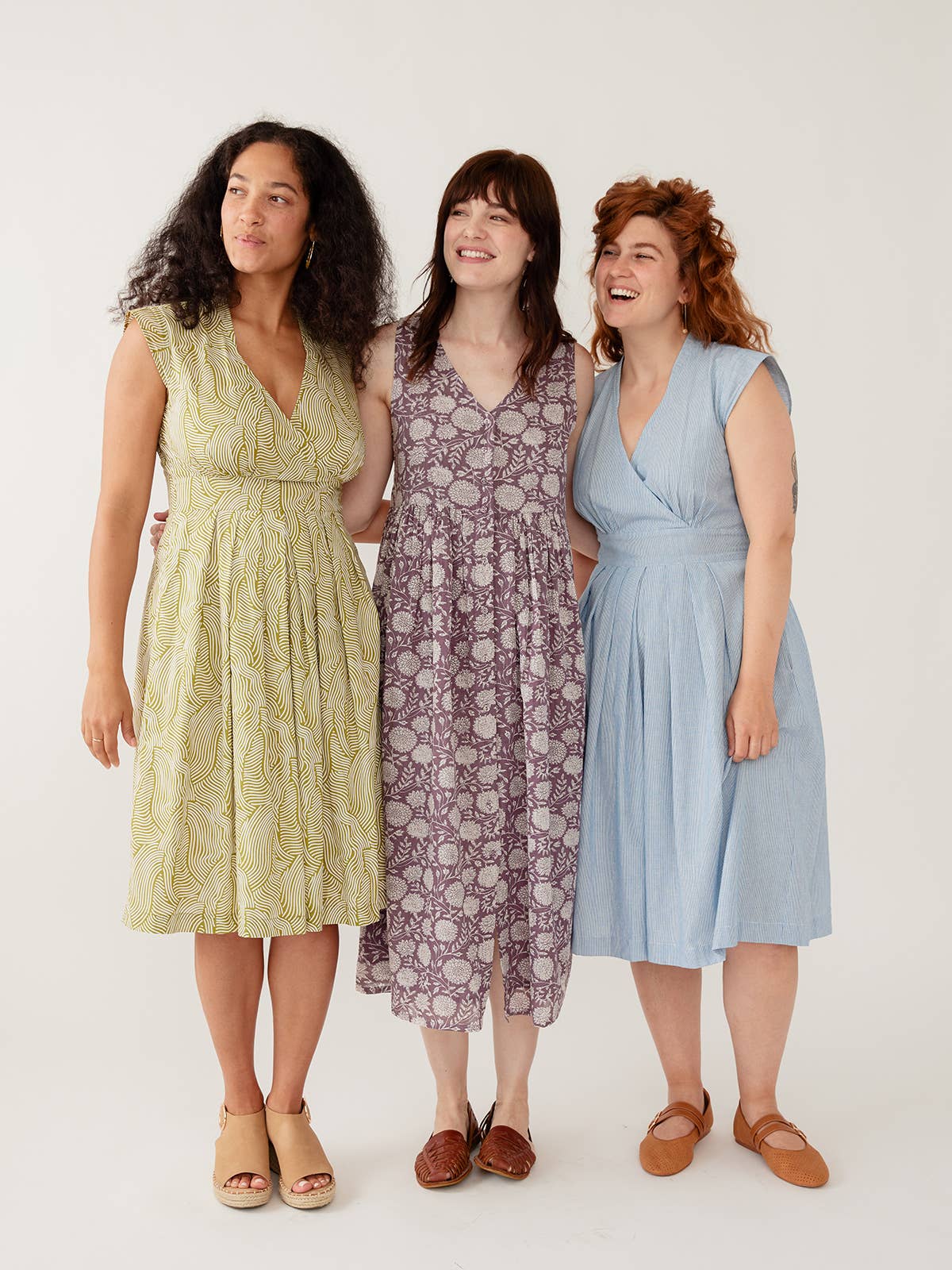 Lucille Dress Waves Green for wholesale on Faire9