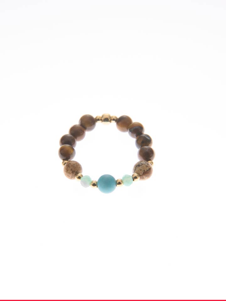 Ring Blue Tiger's Eye voor wholesale door samsara collection