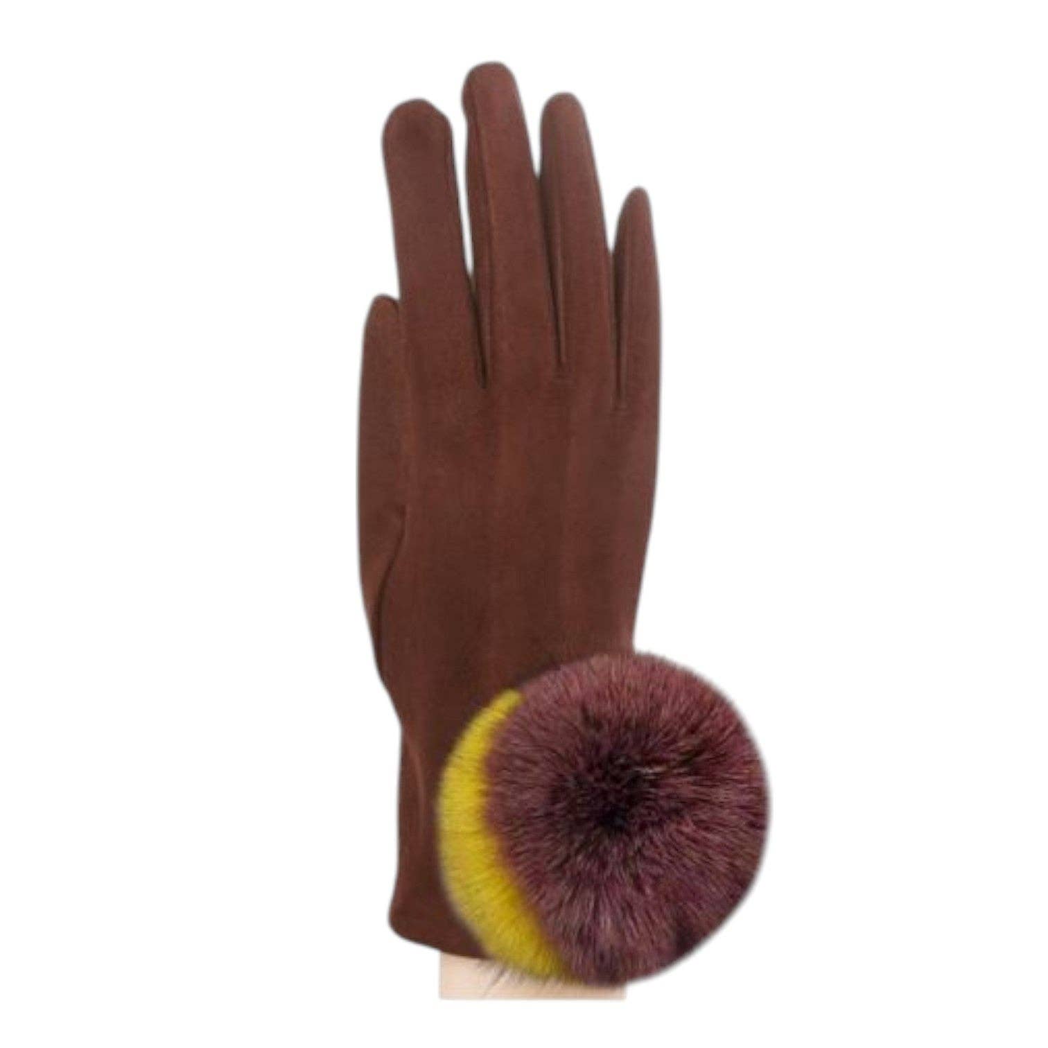 ASSORTED WOMEN'S POM POM GLOVES 161. (12PAIR) for wholesale on Faire1