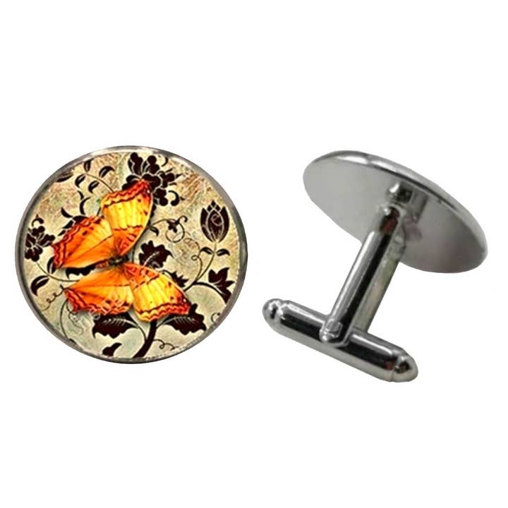 Bassin And Brown - Wholesale Cufflinks - Butterfly Cufflinks - Yellow And Fawn