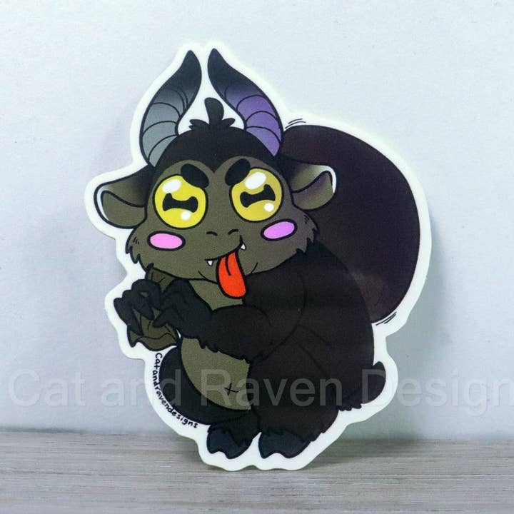 Autocollants en vinyle Krampus Cryptid Cuties pour la vente par Cat and Raven Designs