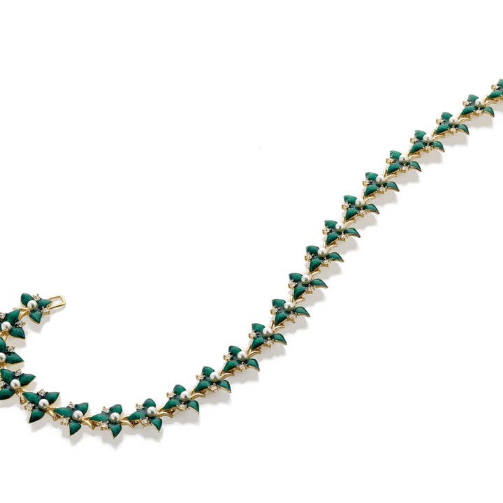 Collar de flores esmeraldas para venta al por mayor de Discoveries, Inc.