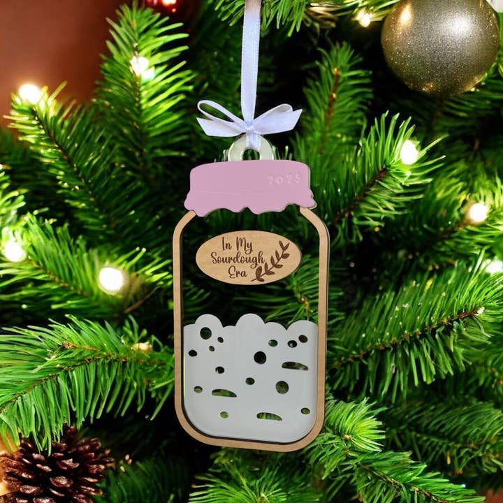 The Thankful Creations LLC - Wholesale Ornament - Sourdough Starter Christmas Ornament 2025 Gift for Baker