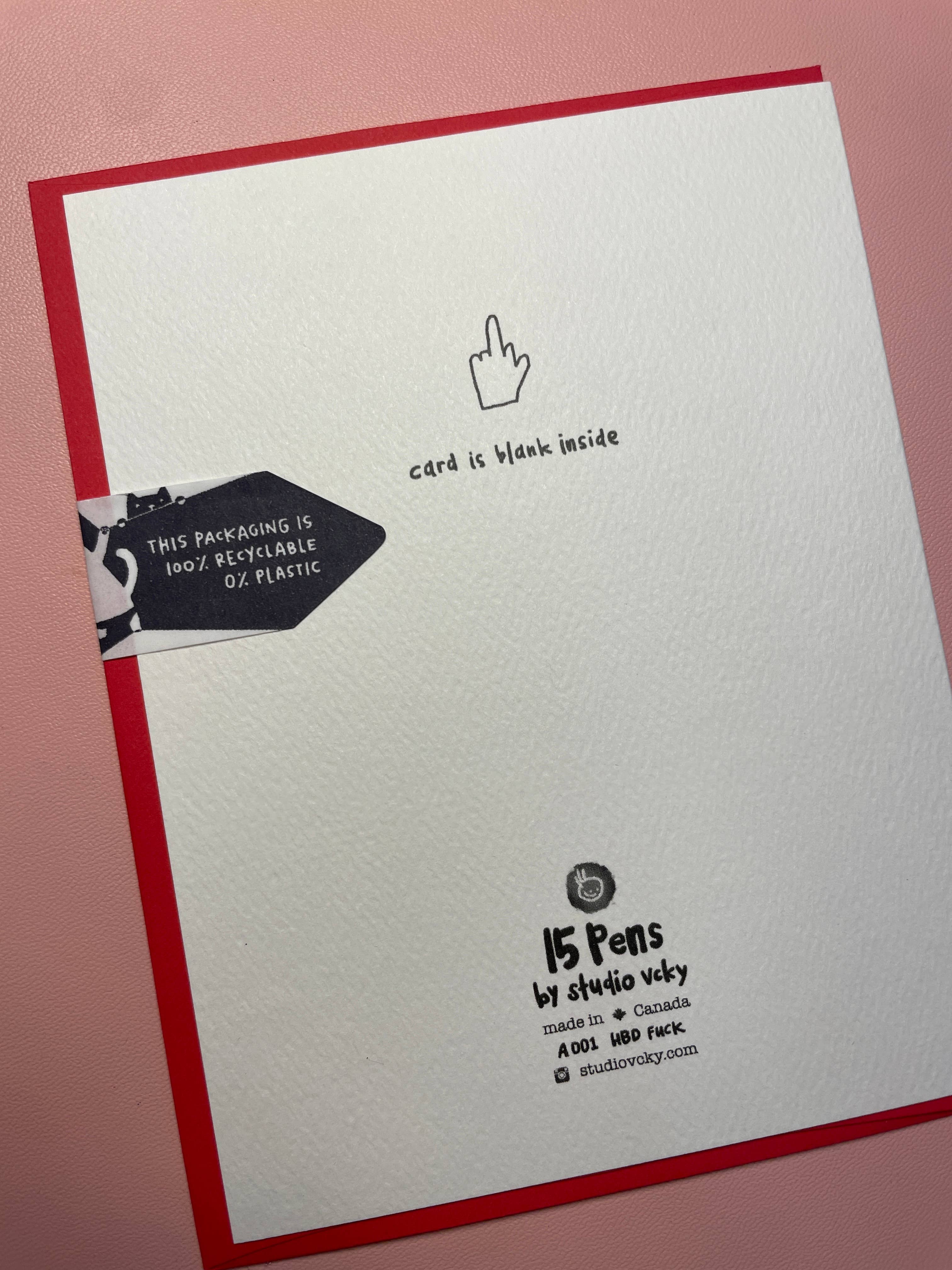 studio vcky - Wholesale Birthday Card - Greeting Card - Pen15 - HBD Fuck2