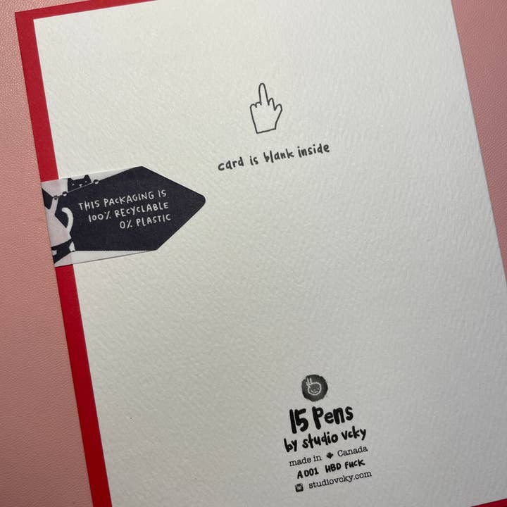 studio vcky - Wholesale Birthday Card - Greeting Card - Pen15 - HBD Fuck2