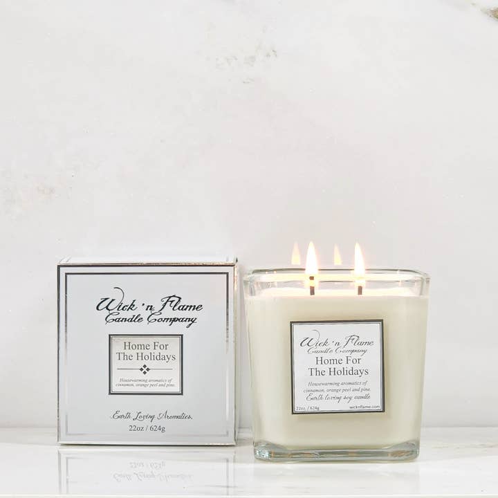 Hem för semestern 22oz Cube för wholesale av Wick 'n Flame Candle Company