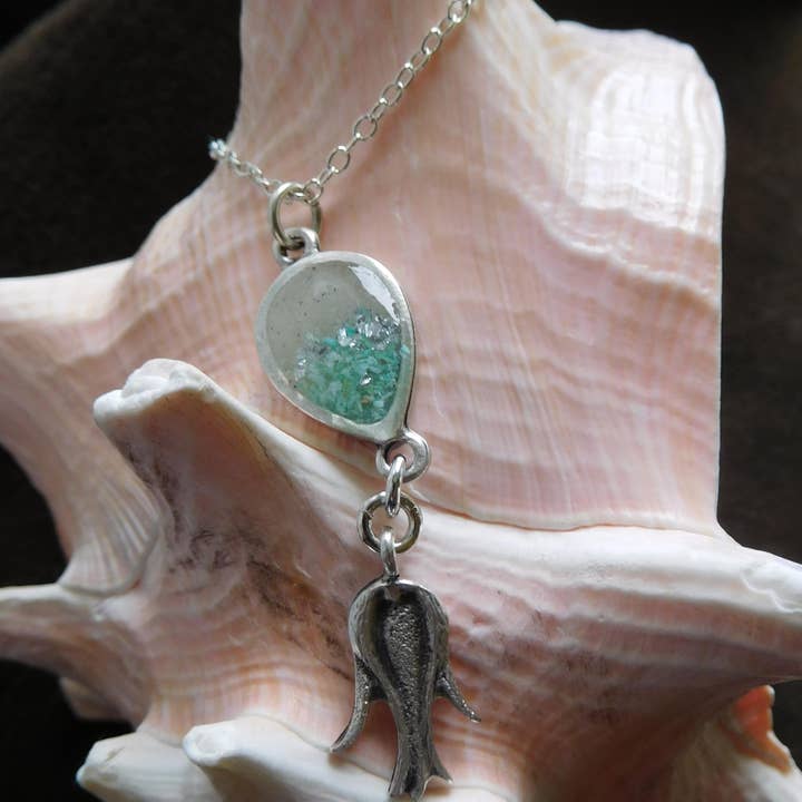 Art & Soul 30a - Wholesale Pendant/Charm Necklace - Teardrop Necklace with Lotus Charm Customize Beach or City 4