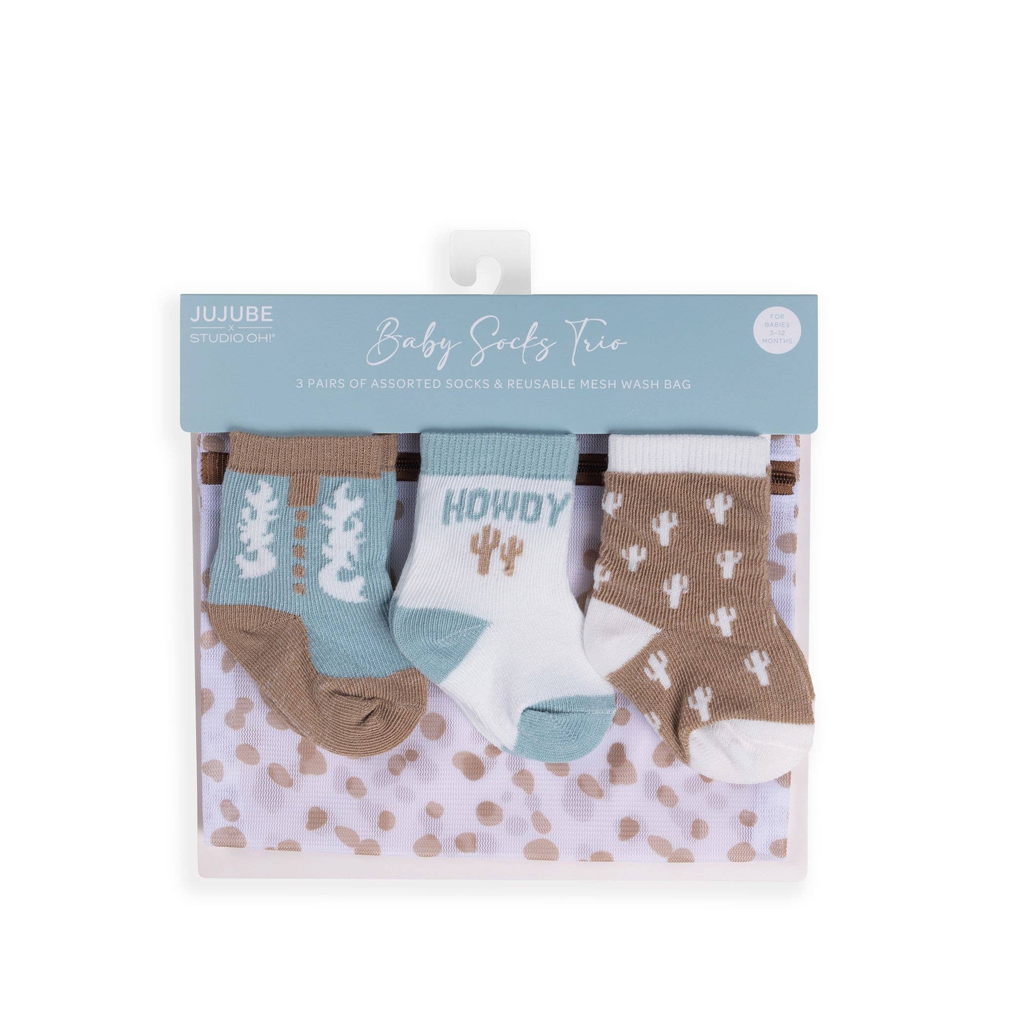 JuJuBe - Wholesale Socks - Baby - Baby Socks Trio Howdy Partner Blue1