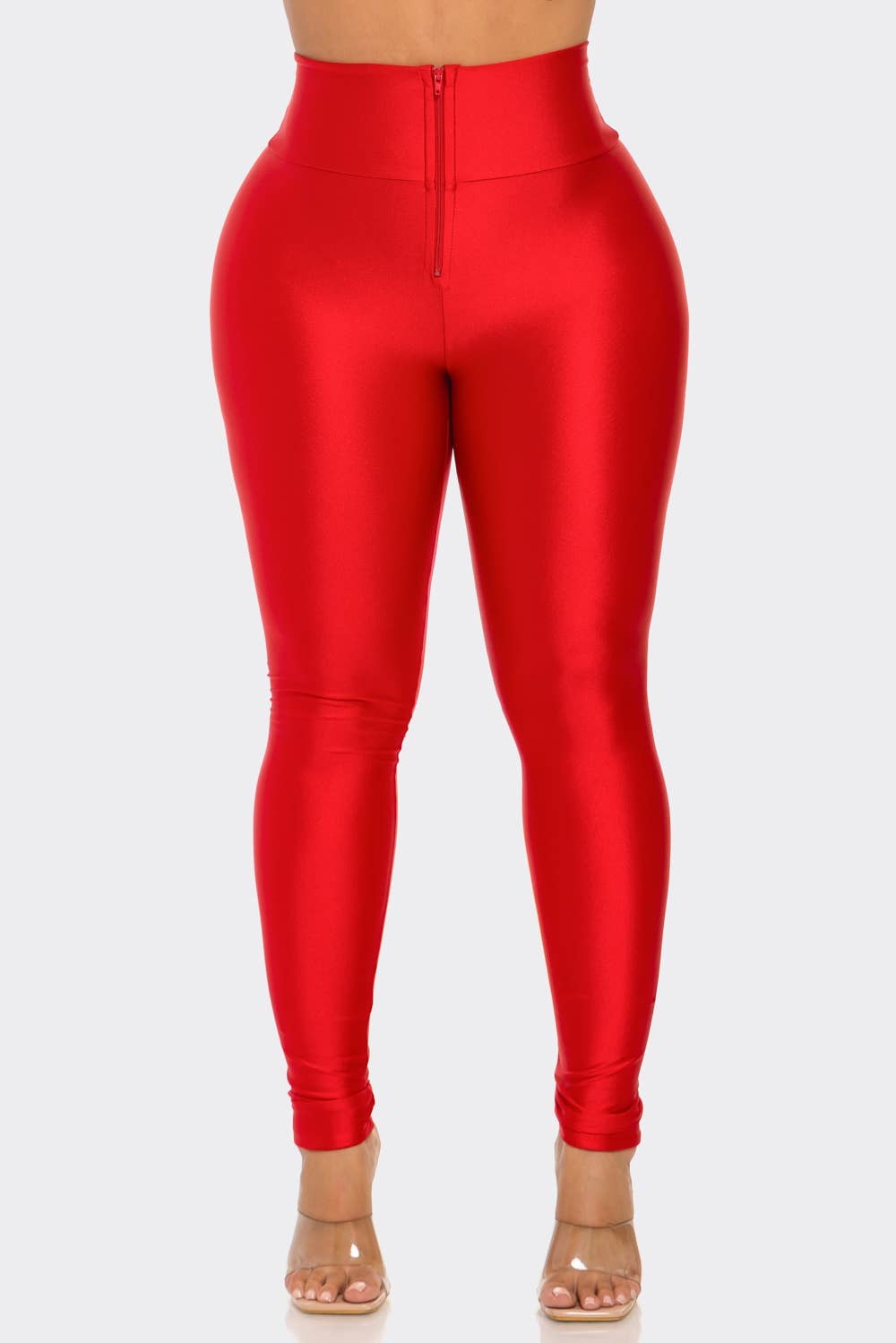 Uptown Apparel - Wholesale Fashion Leggings - Women's - B10484 High Waist Zipper Leggings Dark Colors3