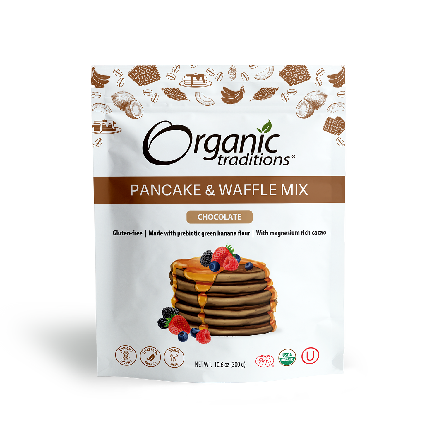 Organic Traditions - Vente Préparation pour pancakes - Mélange pour crêpes et gaufres - Chocolat0