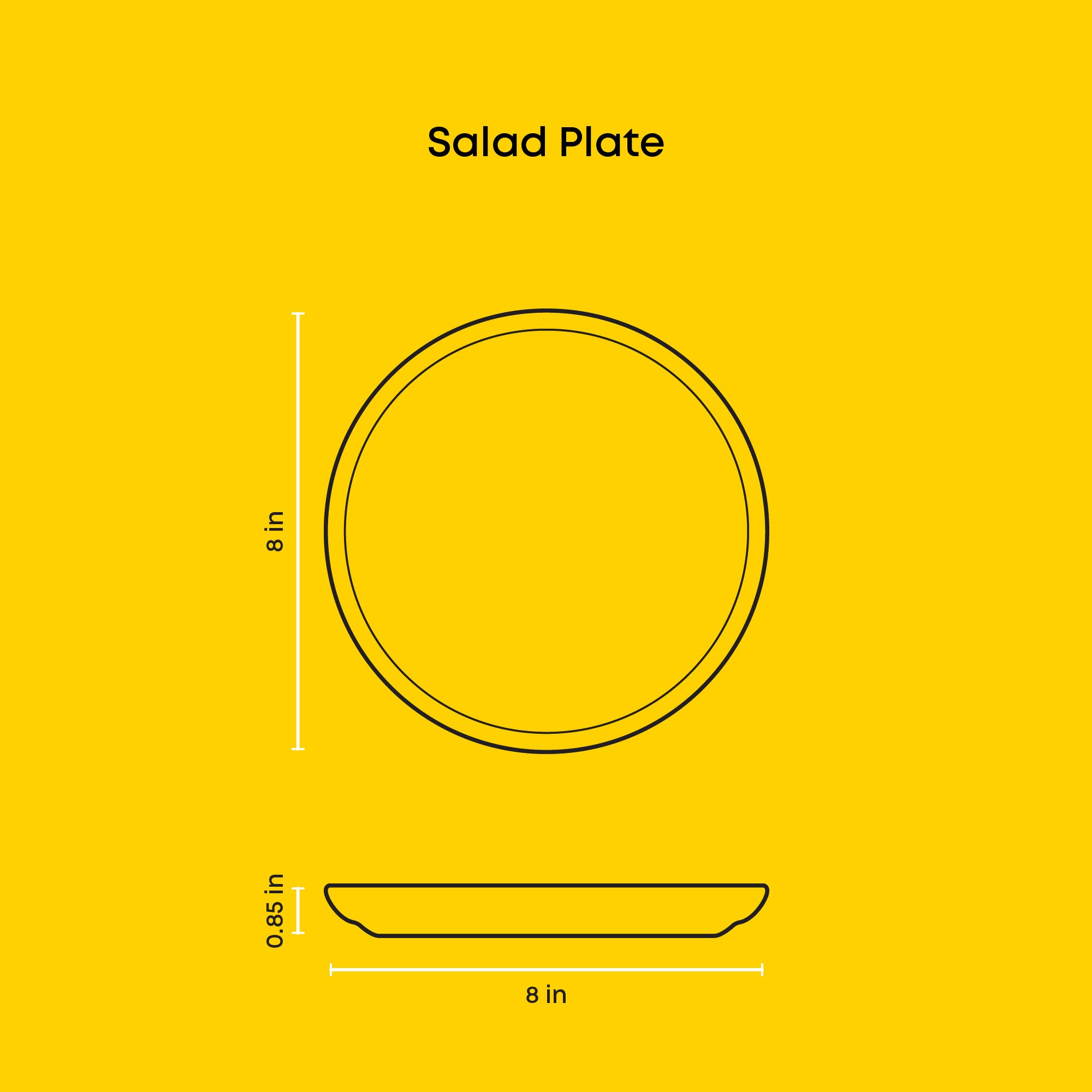 JoyJolt - Wholesale Borden - JoyJolt Mesa 6-delige saladeborden van steengoed, set van 8”9