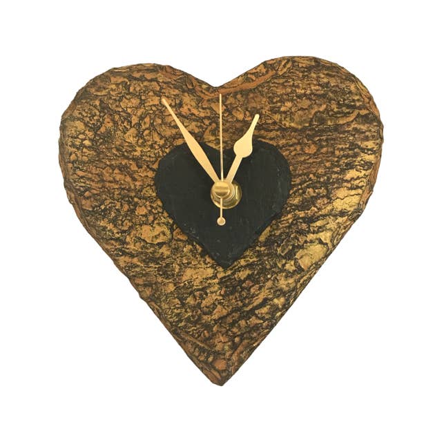 Bronze Amber slate clock (15 cms diameter) Silent mechanism for wholesale by Driftmoods - The Slate Shop