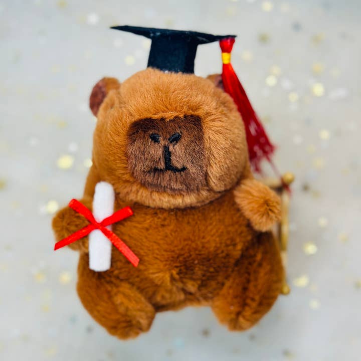 CapyFun - Wholesale Keychain - Unisex - Capybara Graduation Plush Keychain