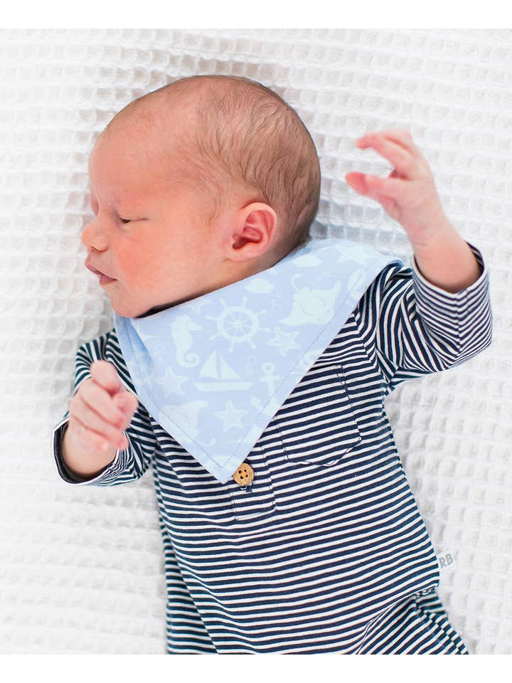 Blue Baby Tiny Navy Stripe Knit Henley Pocket Romper
for wholesale on Faire