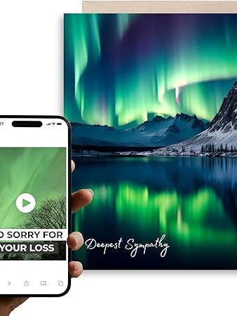 Sympathy Northern Lights | AR Video Sympathy Card for wholesale by Magic Greetings
