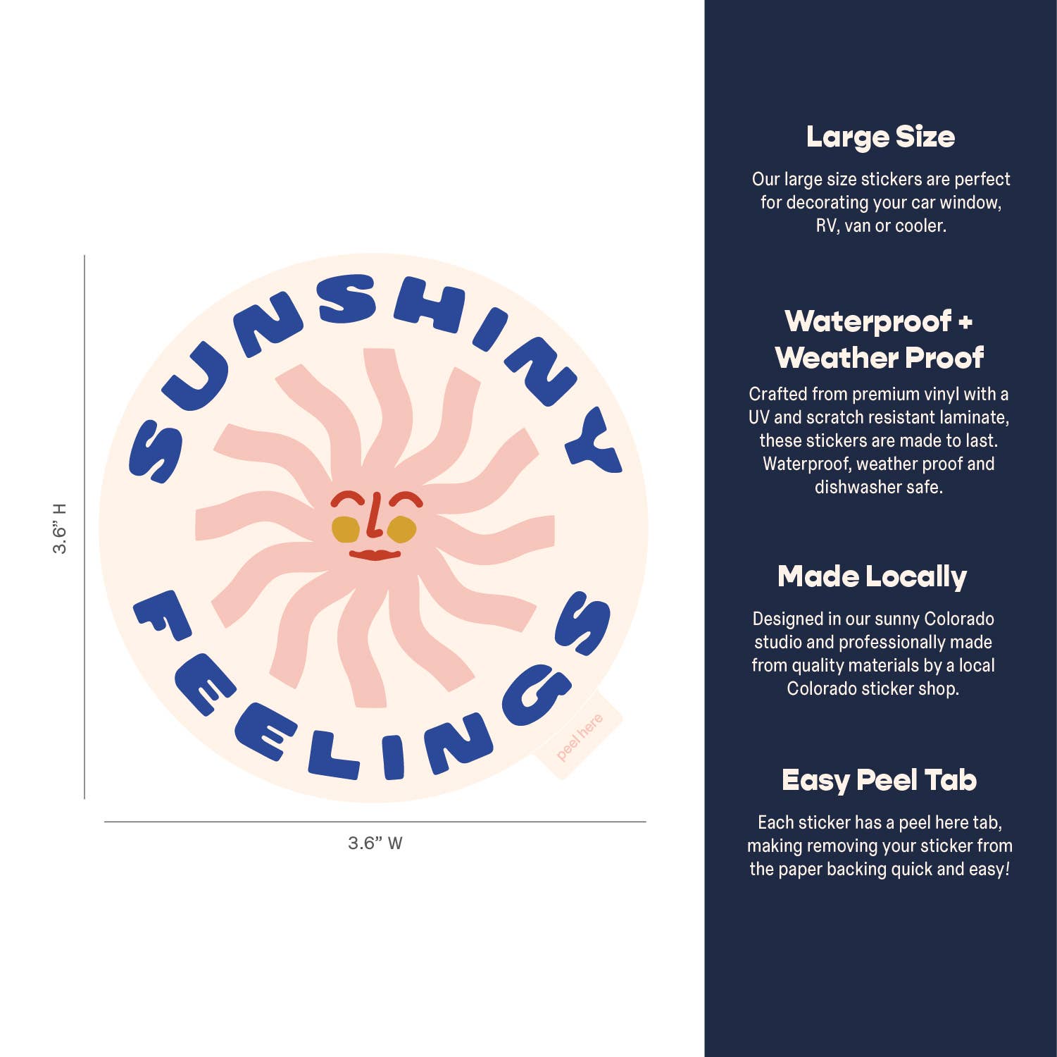 Endless August Supply Co. - Wholesale Sticker - Sunshiny Feelings Large Vinyl Sticker - pink1