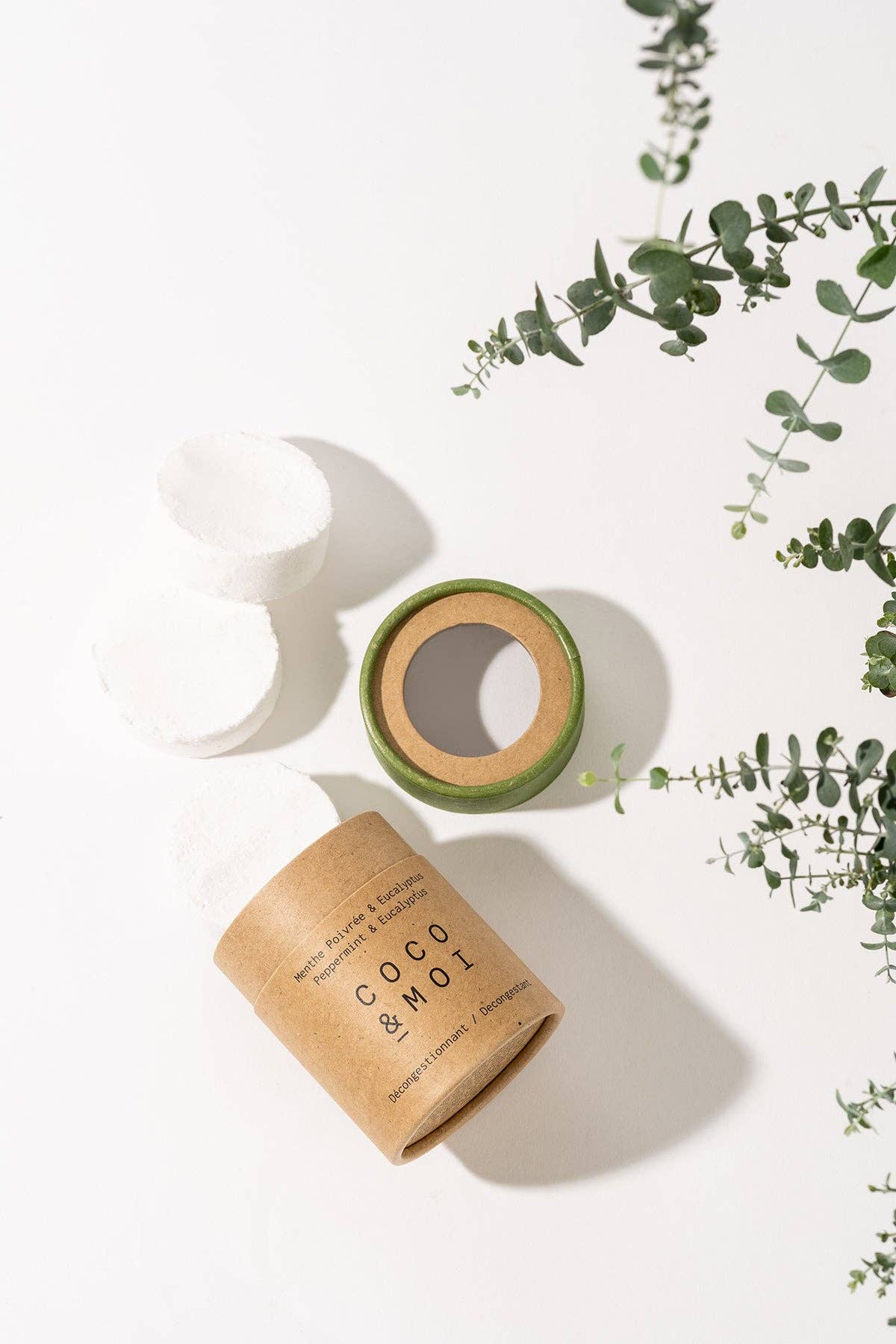 COCO & MOI - Wholesale Shower Steamer/Bomb - Vapeur de Douche Menthe Poivrée & Eucalyptus0