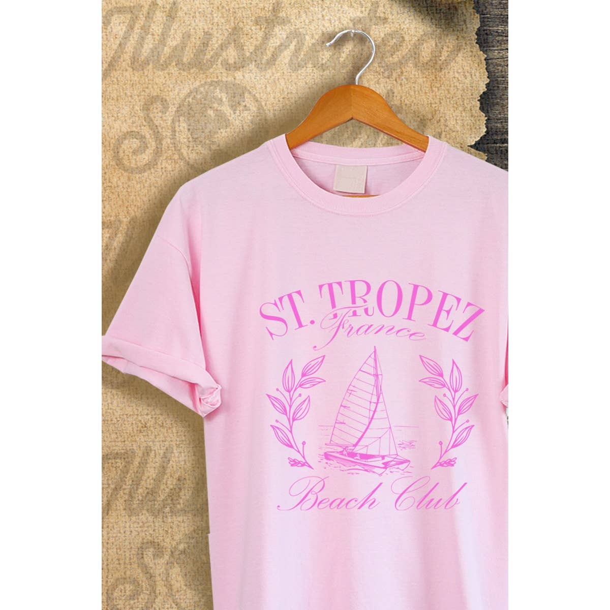 Illustrated Society - Wholesale Screen Printed T-Shirt - Women's - ST TROPEZ VINTAGE GRAPHIC  TEE2
