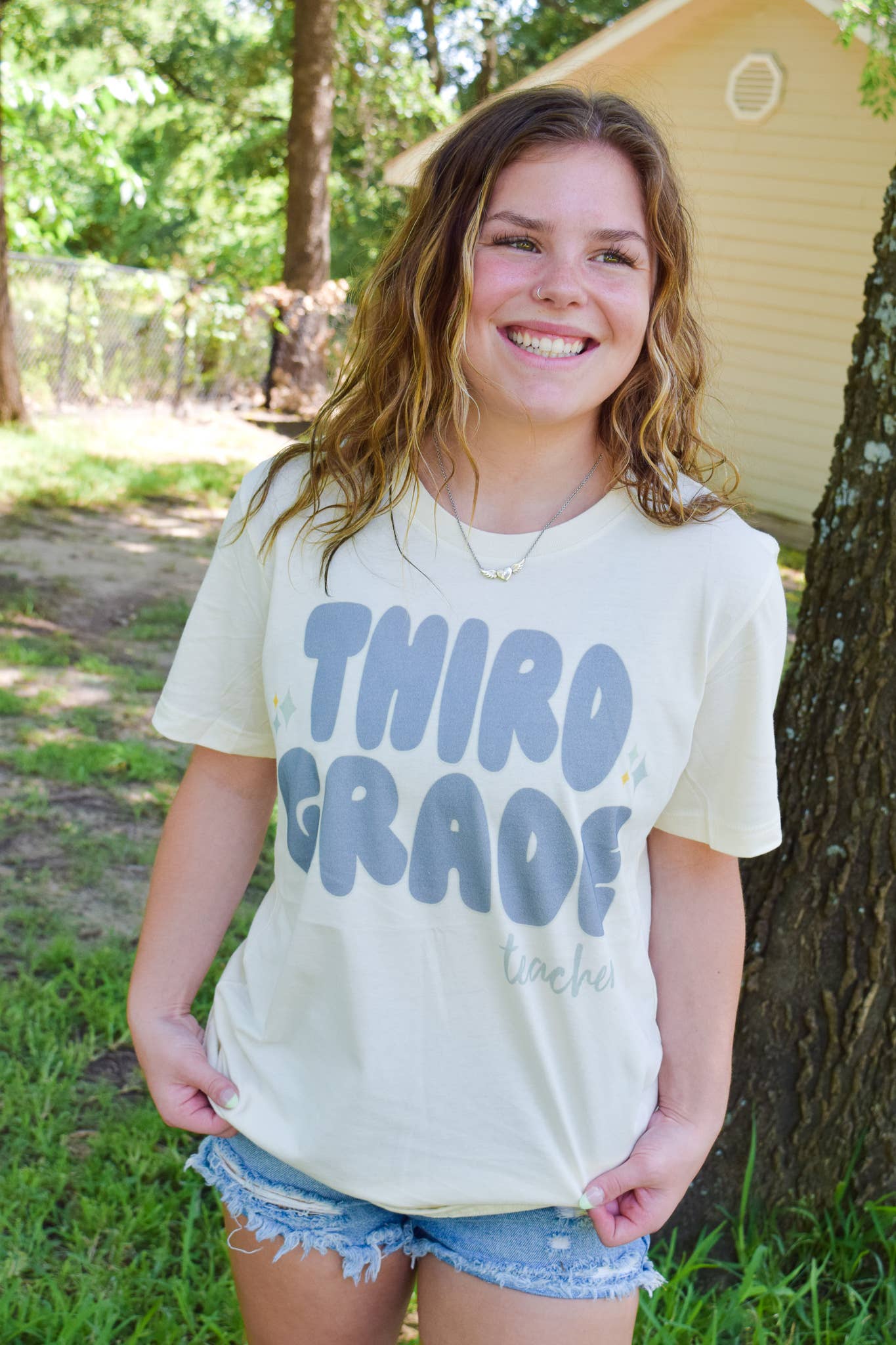 Spirit+Tribe - Wholesale Screen Printed T-Shirt - Women's - GRADE TEACHER3