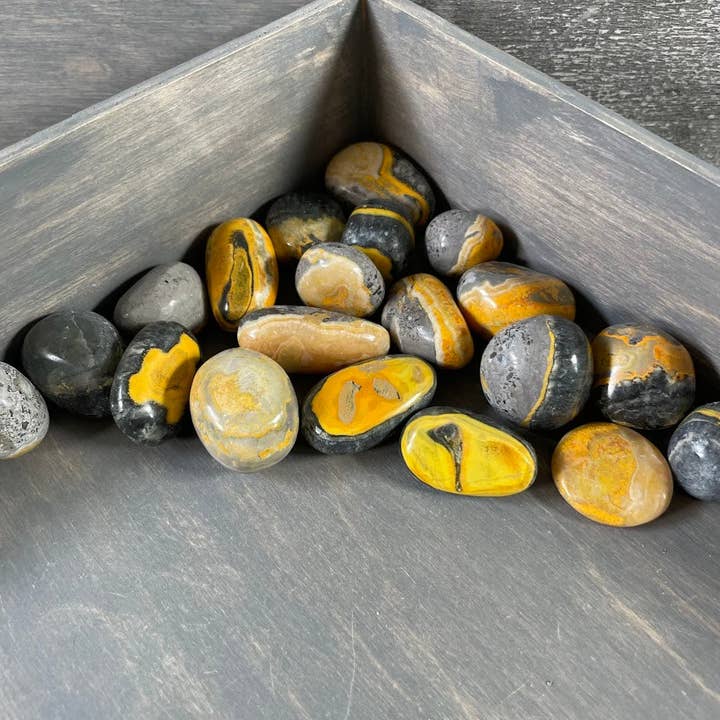 Keystone Crystals - Wholesale Spiritual Stone/Crystal - Bumblebee Jasper Tumbled Stones – 1 lb Bulk Lot for Crystal Shops2