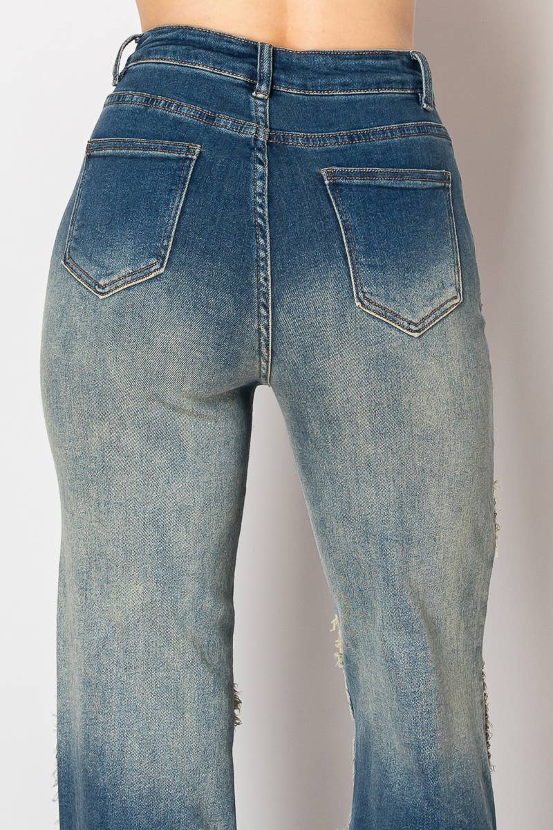 Nina Rossi Jeans - Wholesale Jeans - Women's - NR2172 - Embellished nailhead acid wash jeans4