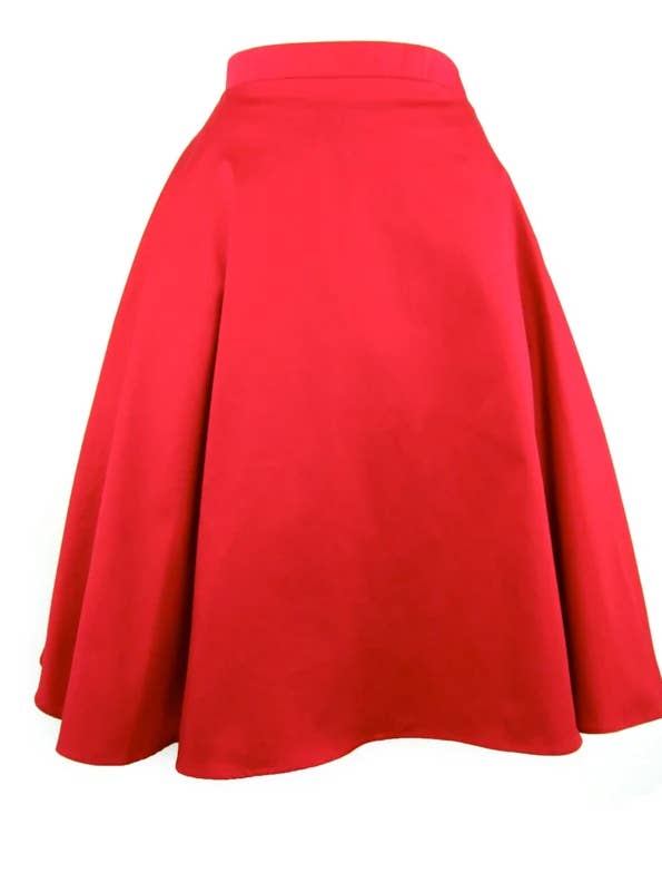 Vintage Inspired Circle Skirt, Red Full Circle Skirt for wholesale by Hemet