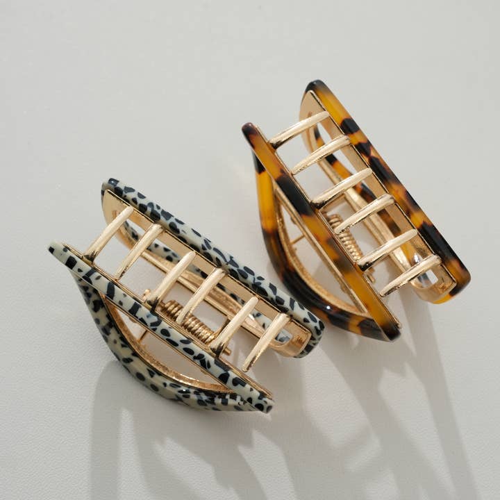 Adorro - Wholesale Hair Clip - Women's - Rosalie Core Classic Half Moon Metal Claw Clip - Small5