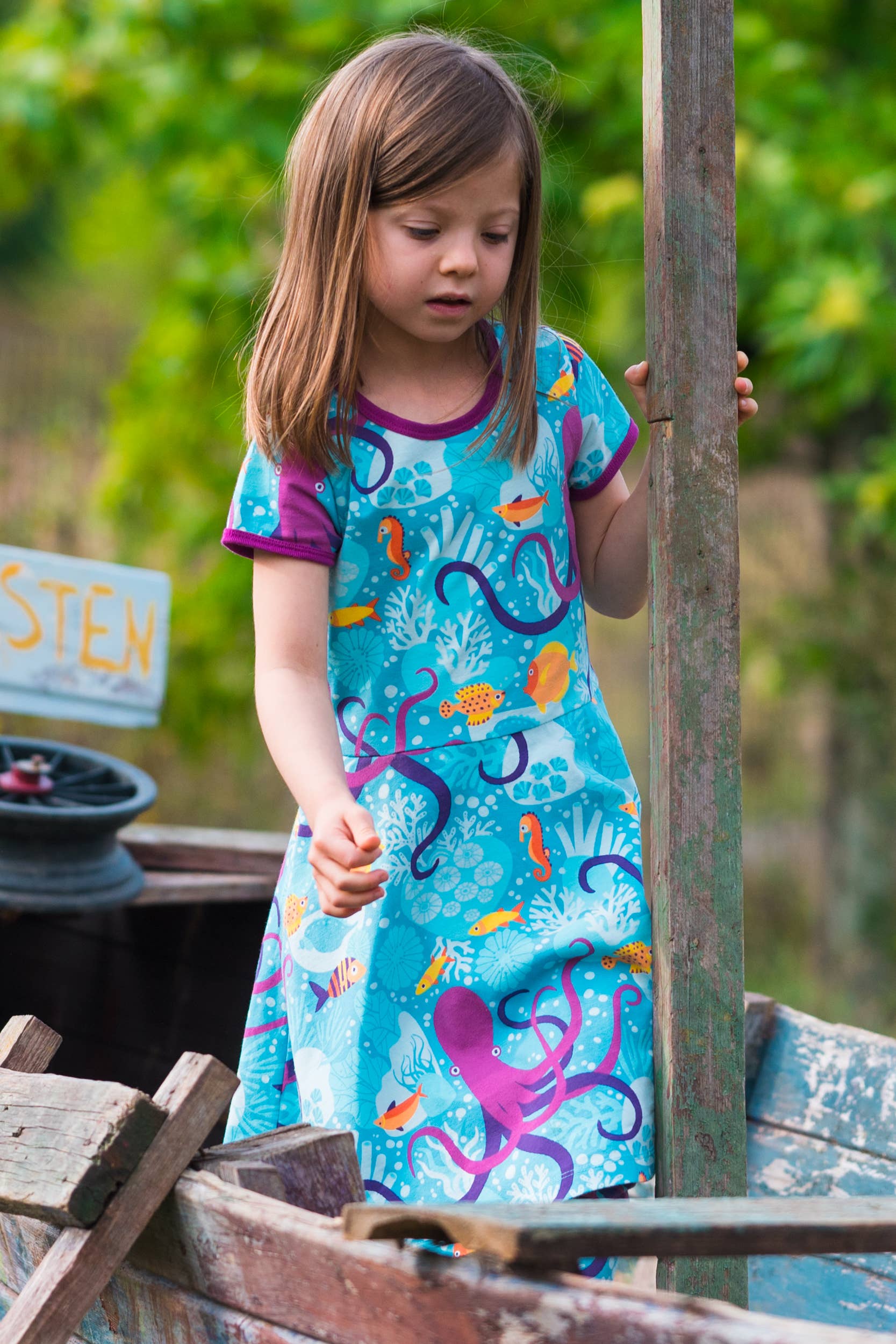 Merle Kids - Wholesale Dress - Kids - Organic Kids Skater Dress - Under the Sea9