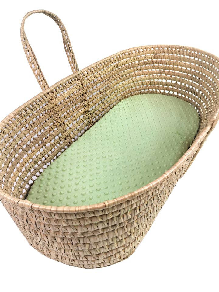 Drap-housse sur mesure - Vert Minky Ă pois pour la vente par Wendy Anne