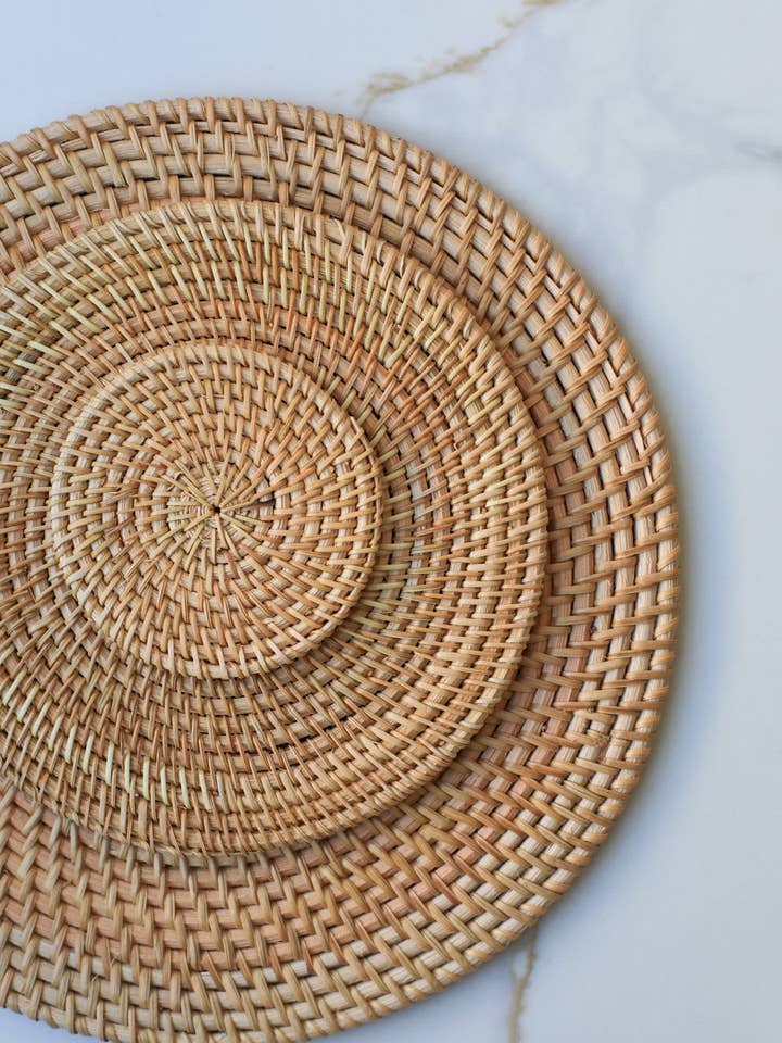 Natural Hand Woven Rattan Placemats for wholesale by Fodory