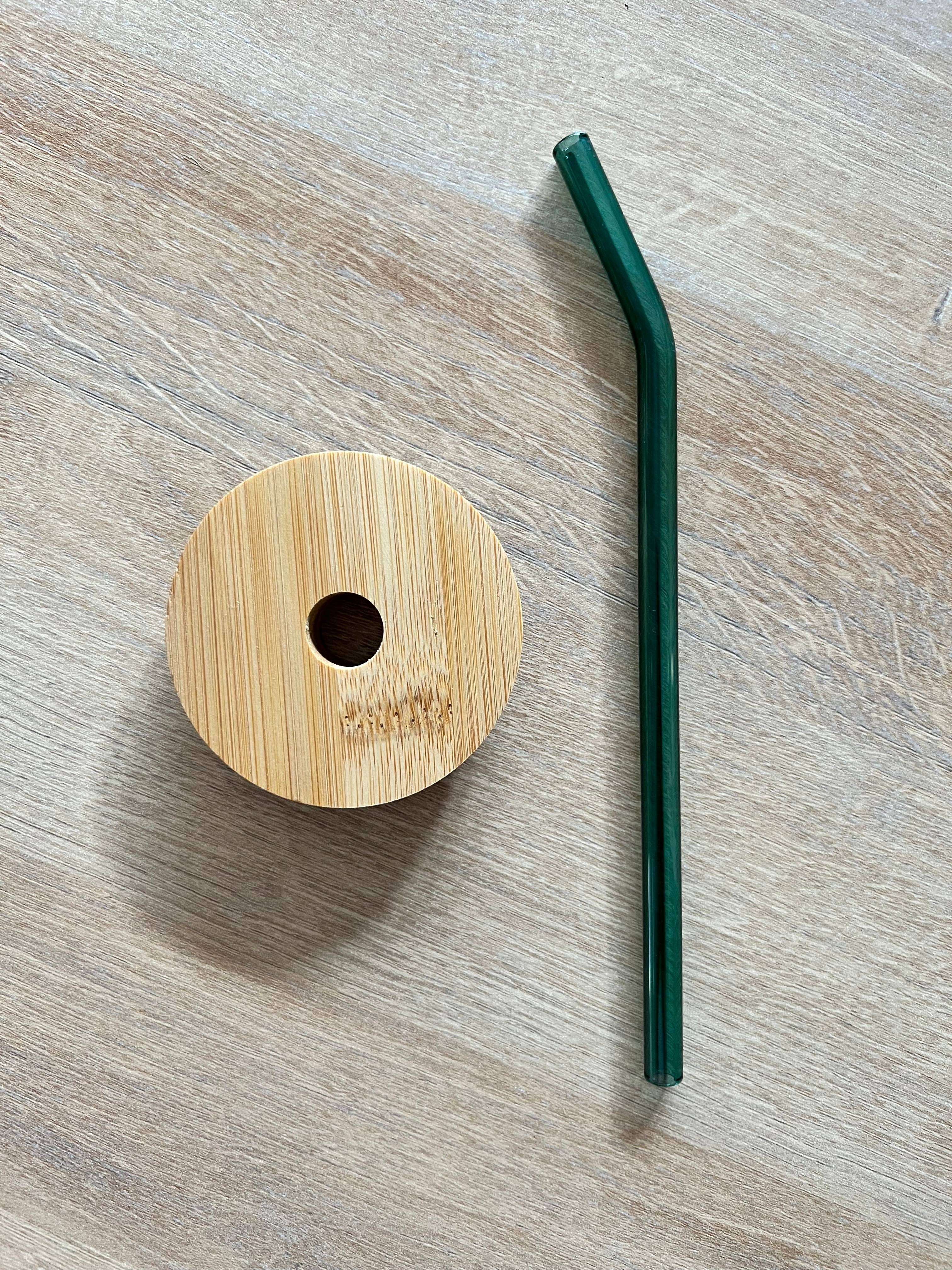 Sweet Living Goods – Palhinha por atacado – Tampa de vidro Monstera e pacote de canudo de vidro