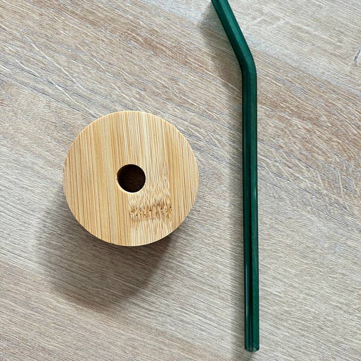 Sweet Living Goods – wholesale Sugrör – Monstera glaslock & glas halmbunt