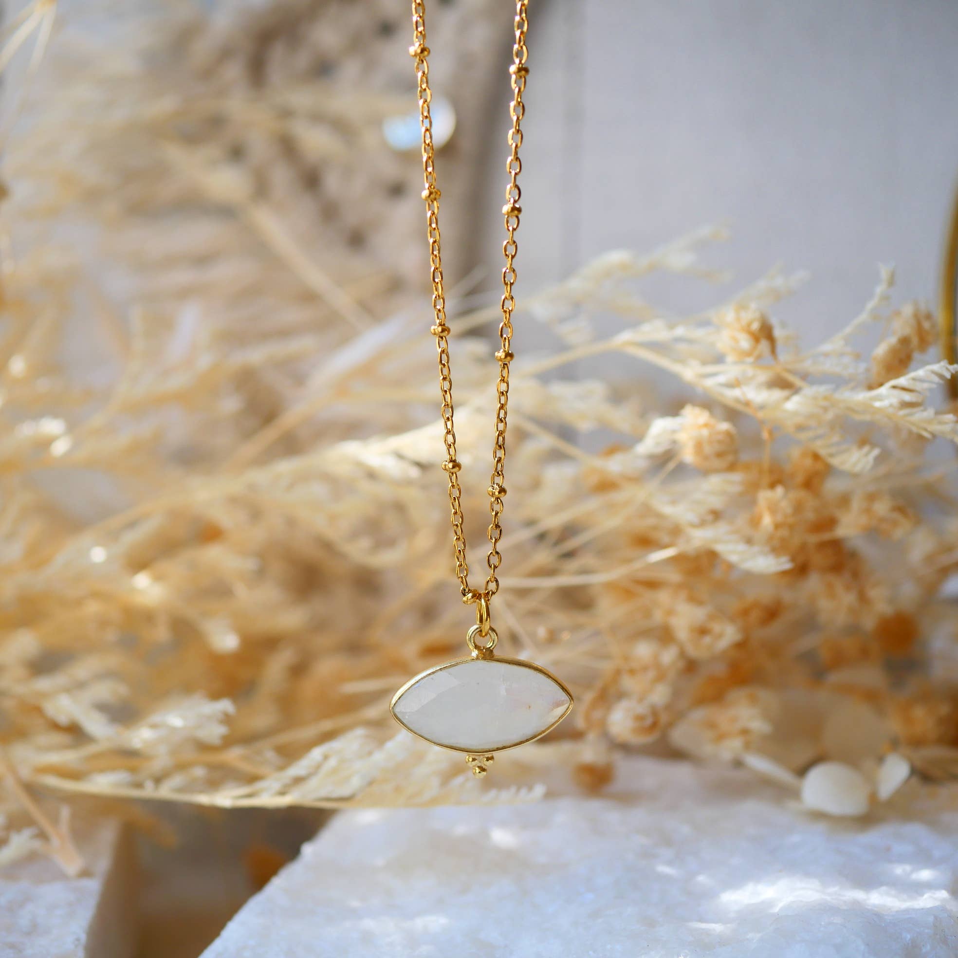 GINANDGER - Wholesale Pendant/Charm Necklace - NECKLACE MAHAKALI EYE LABRADORIT OR MOONSTONE3