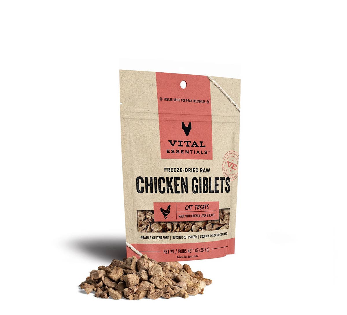 Pet Palette Distribution - Wholesale Pet Treats - Cat - Vital Essentials Chicken Giblets FD Cat Treats 1 oz0