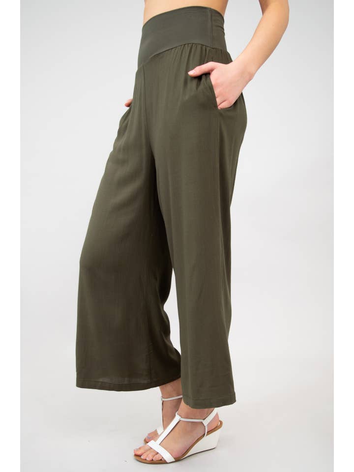 Blue Sky Clothing Co LLC - Wholesale Pants - Women's - Landon Capri, Khaki, Linen Bamboo4